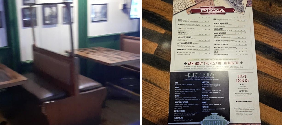Depot Pizza Menu