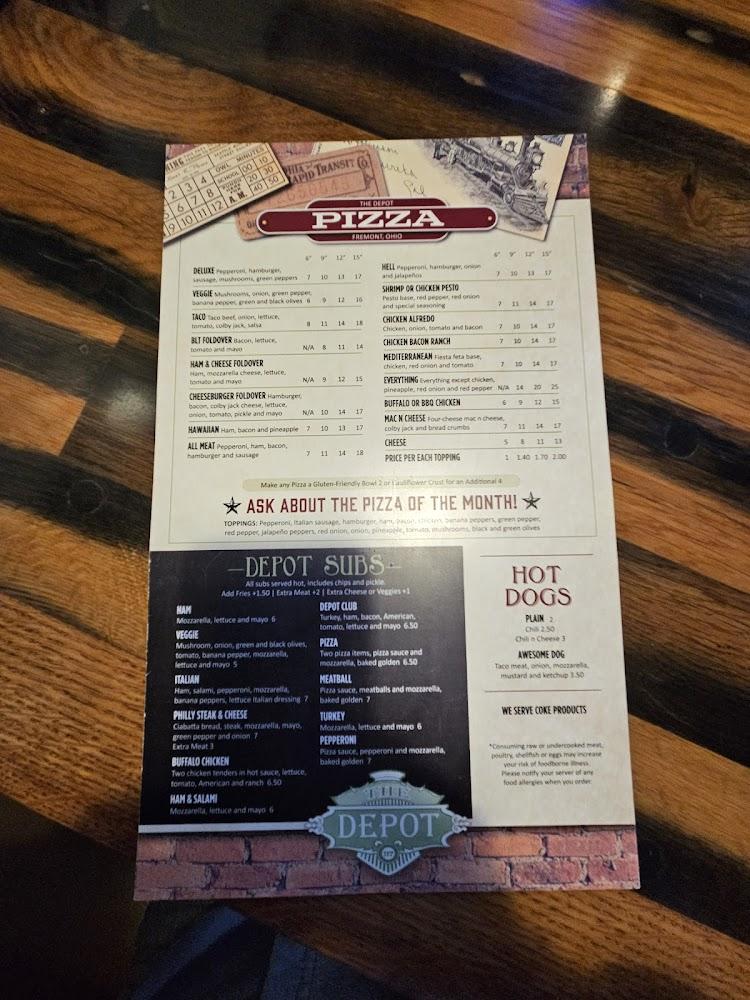 Depot Pizza Menu image 1